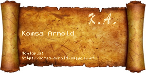 Komsa Arnold névjegykártya